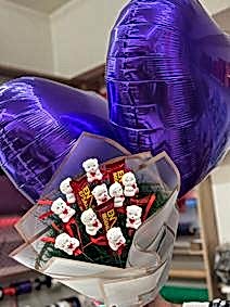 Ayıcık Buketi Ve 2 Kalp Balon